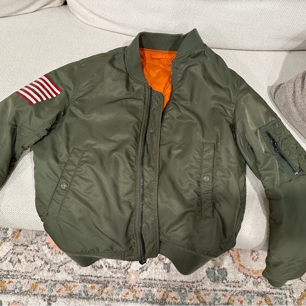 Denim & Supply Ralph Lauren Reversible USA Flag Bomber Flight Jacket medium